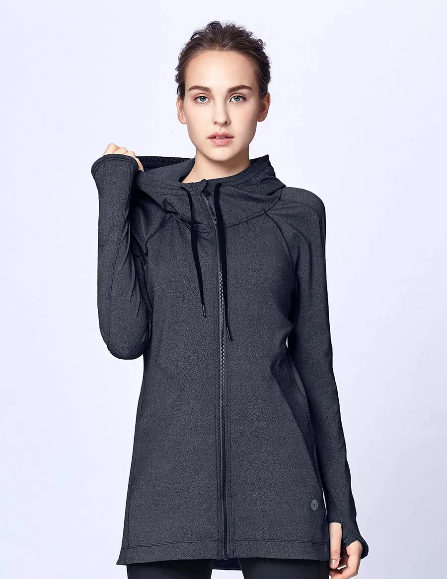 easyoga LA-VEDA Belief in HER Hooded  Jacket - M23 M-Dark Gray