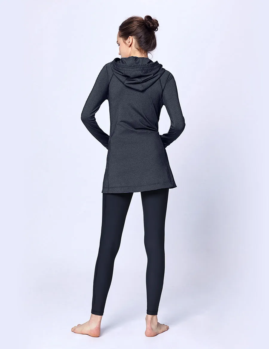 easyoga LA-VEDA Belief in HER Hooded  Jacket - M23 M-Dark Gray