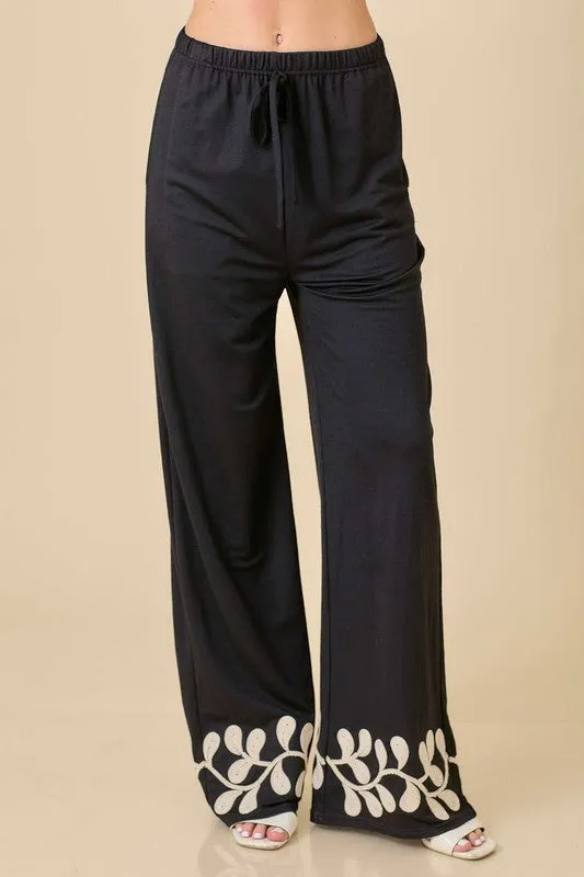 Elastic Waistband Straight Leg Pant
