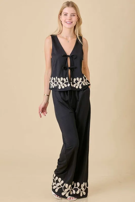 Elastic Waistband Straight Leg Pant