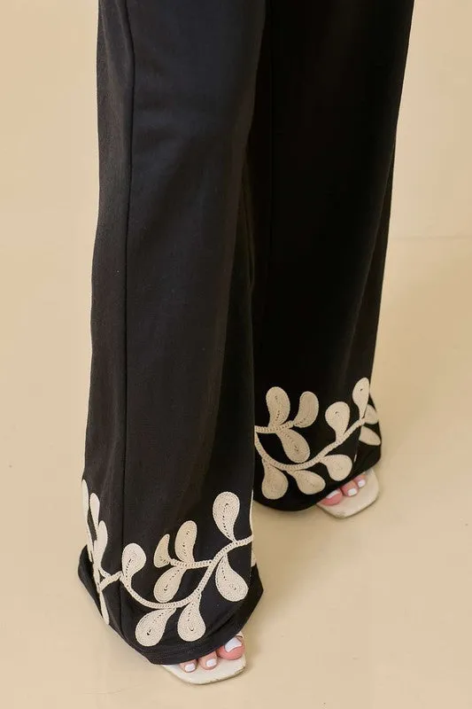 Elastic Waistband Straight Leg Pant