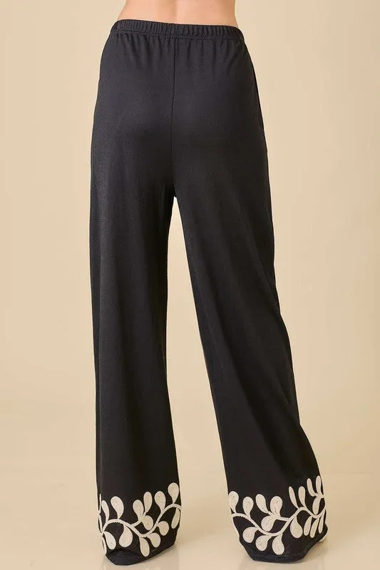 Elastic Waistband Straight Leg Pant