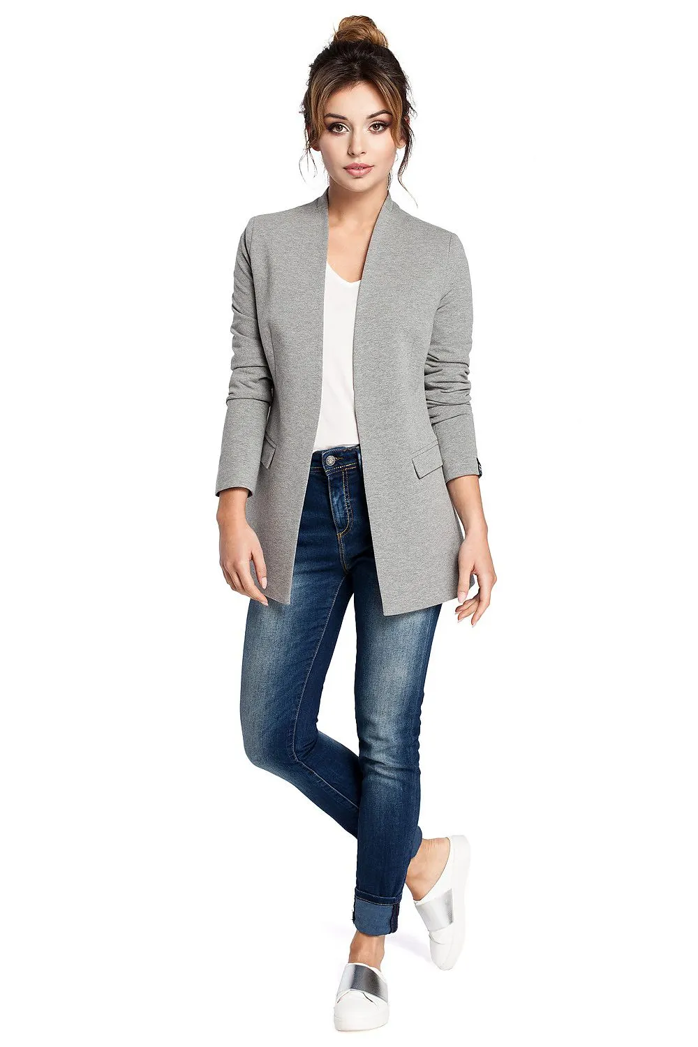 Elegant Unbuttoned Knit Jacket