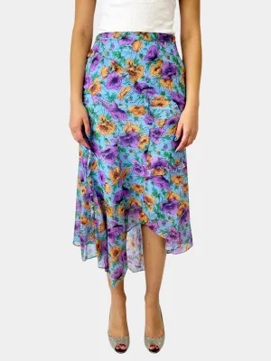 Eleonora Ruffled Floral Print Skirt - Size 8