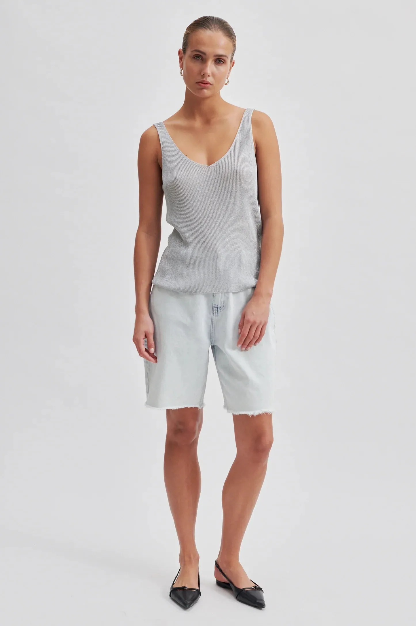 Ellia Knit Top - Silver