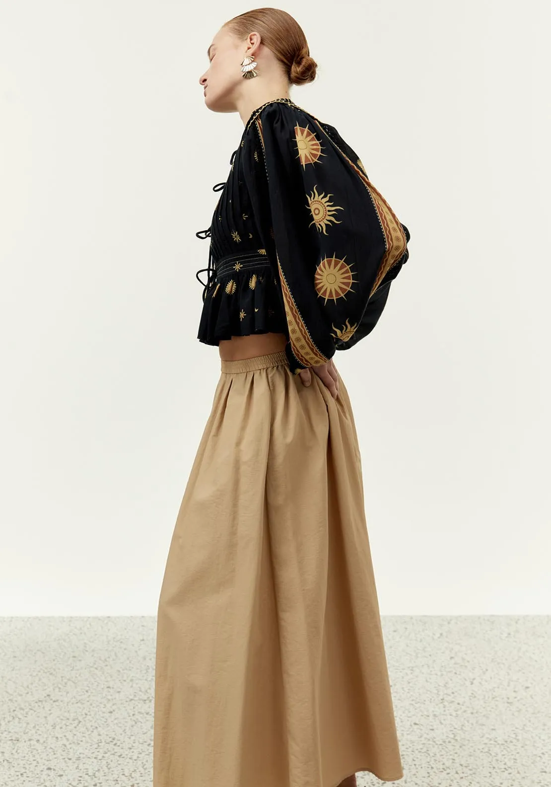 Embroidered overshirt - Print Green