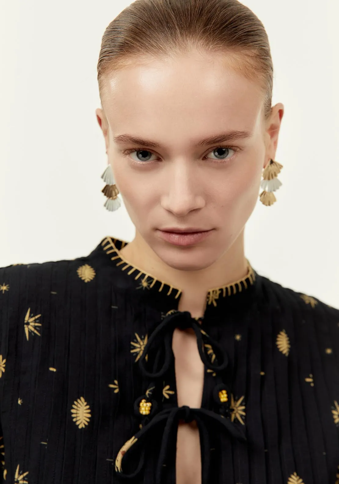 Embroidered overshirt - Print Green