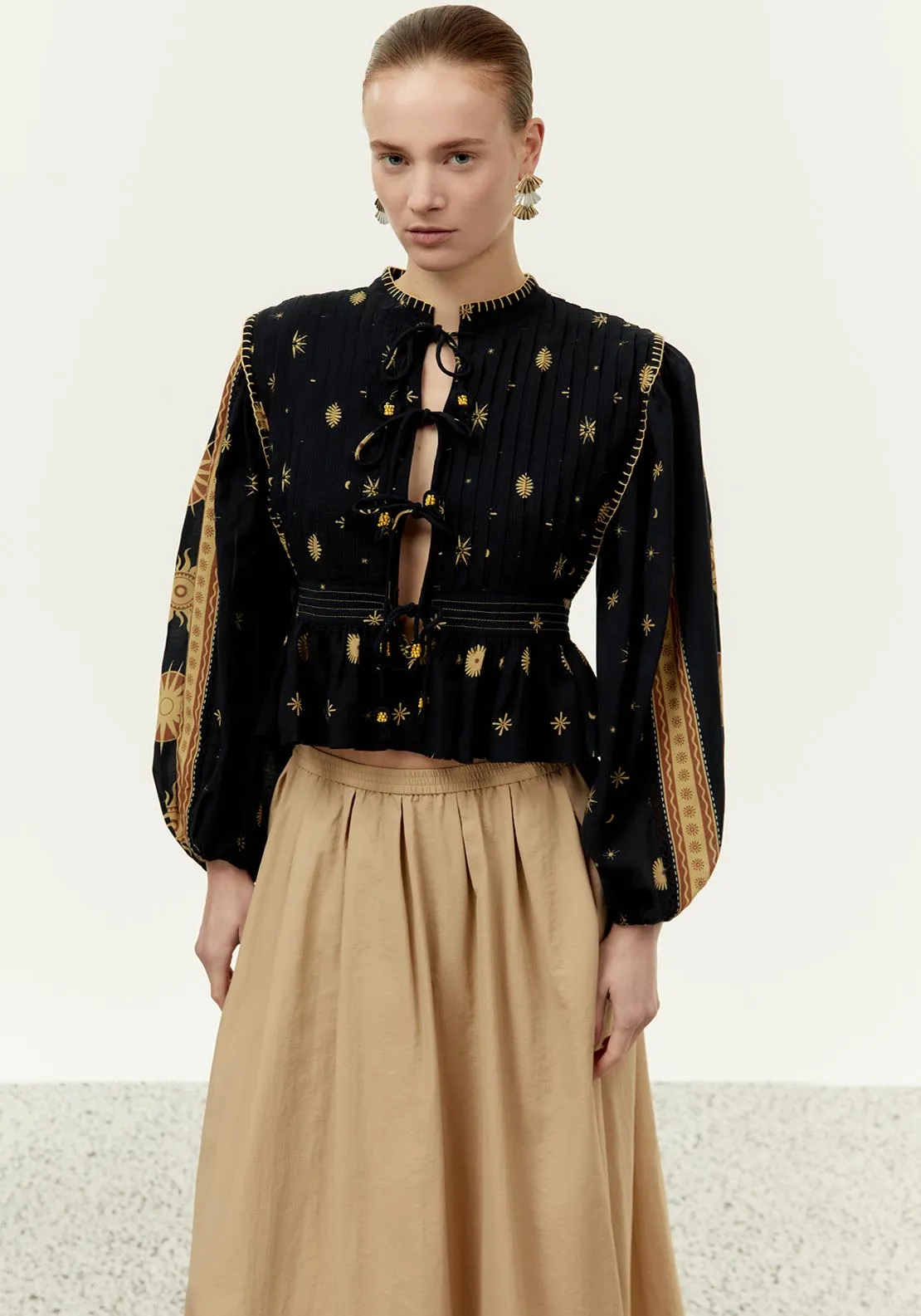 Embroidered overshirt - Print Green