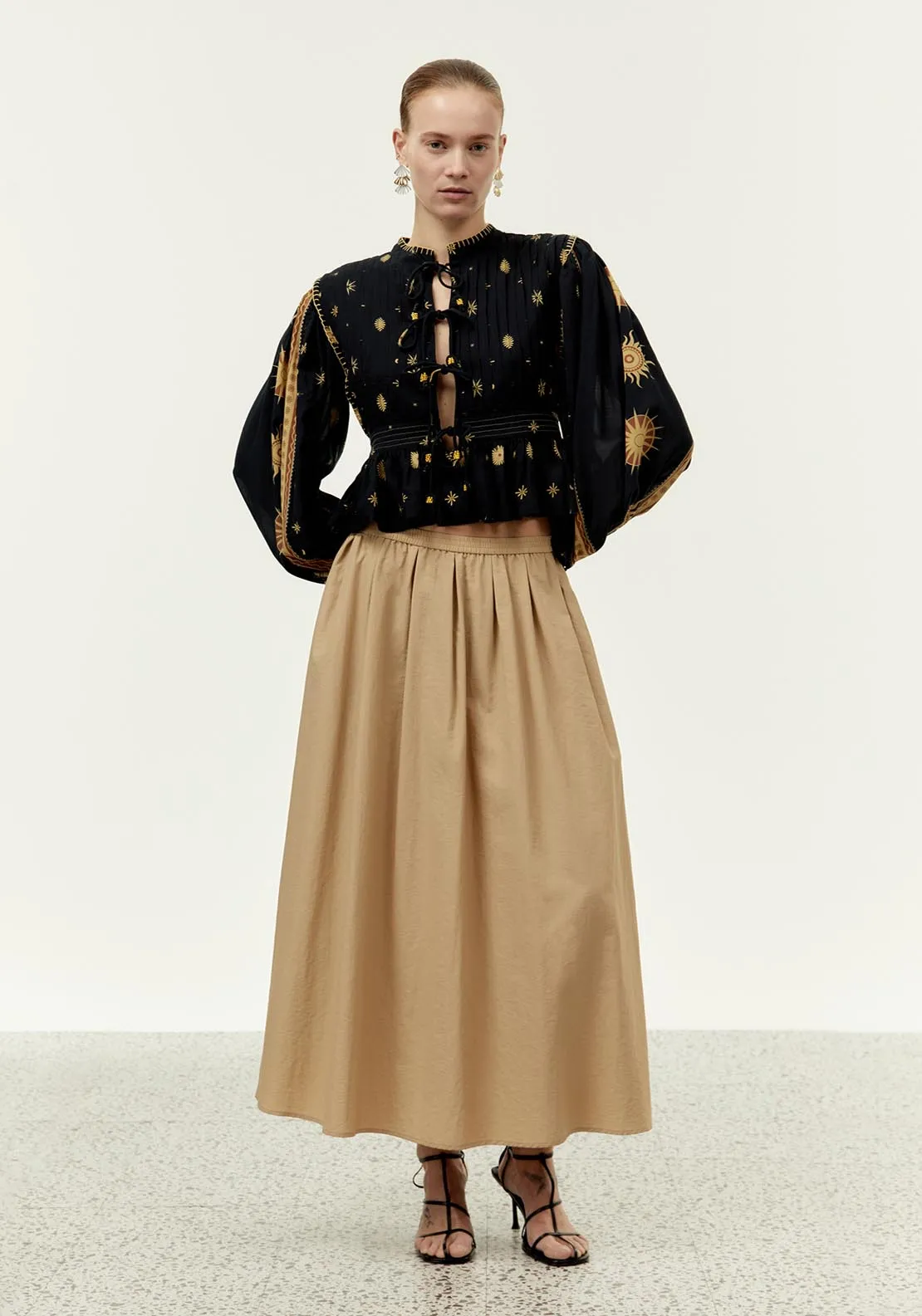 Embroidered overshirt - Print Green