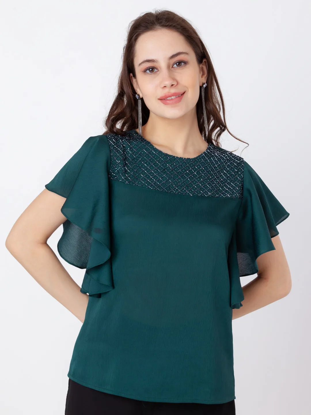 Embroidered Polyester Top