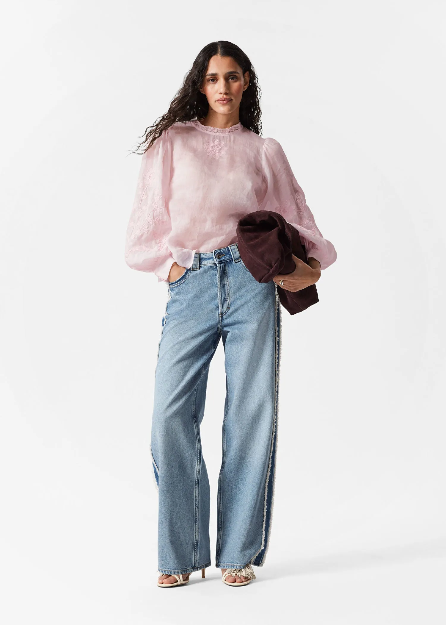Embroidered Ramie Blouse