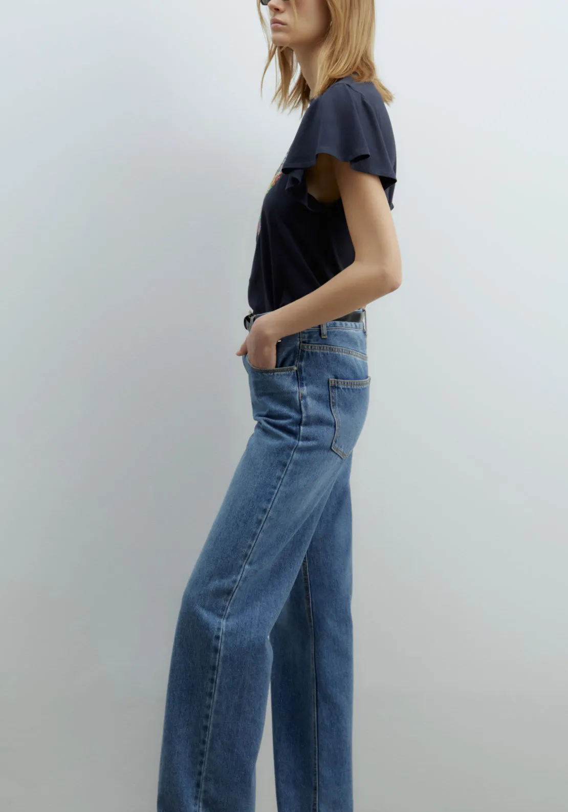 Embroidered T-Shirt - Navy