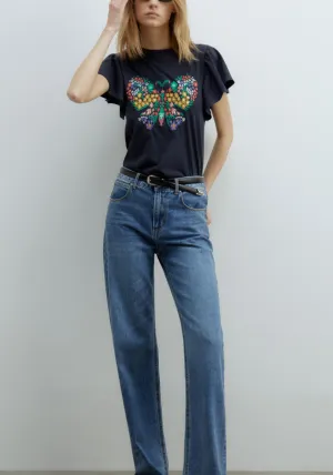 Embroidered T-Shirt - Navy
