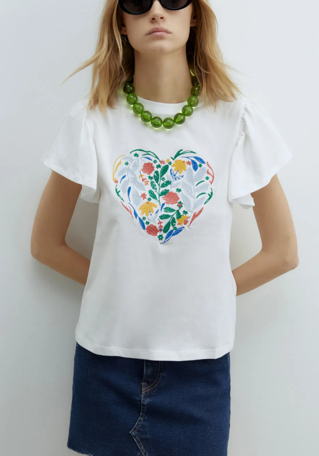 Embroidered T-Shirt - White