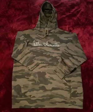 Fallon Aurielle Unisex Signature War Hoodie (Olive Green, Black & Metallic Silver Camo)