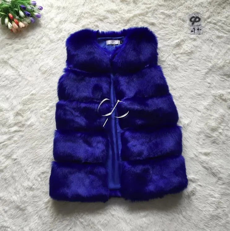 Fashion Winter Women Fur Vest Faux Fox Fur Vests Woman Fake Fur Coat Jacket Female Ladies Fur Coats Size S-XXXL