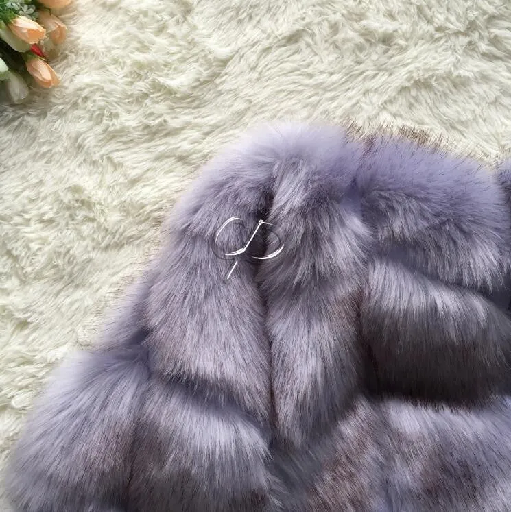Fashion Winter Women Fur Vest Faux Fox Fur Vests Woman Fake Fur Coat Jacket Female Ladies Fur Coats Size S-XXXL