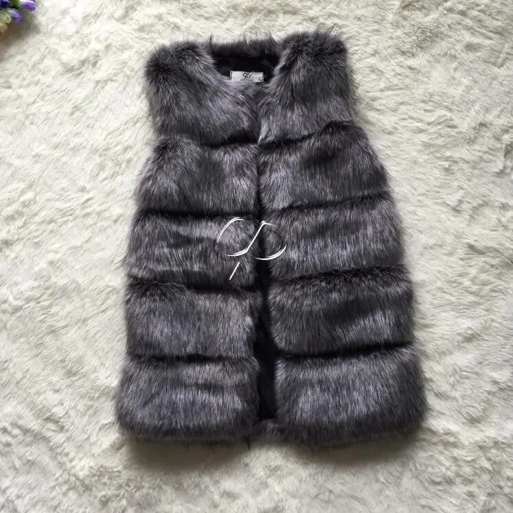 Fashion Winter Women Fur Vest Faux Fox Fur Vests Woman Fake Fur Coat Jacket Female Ladies Fur Coats Size S-XXXL