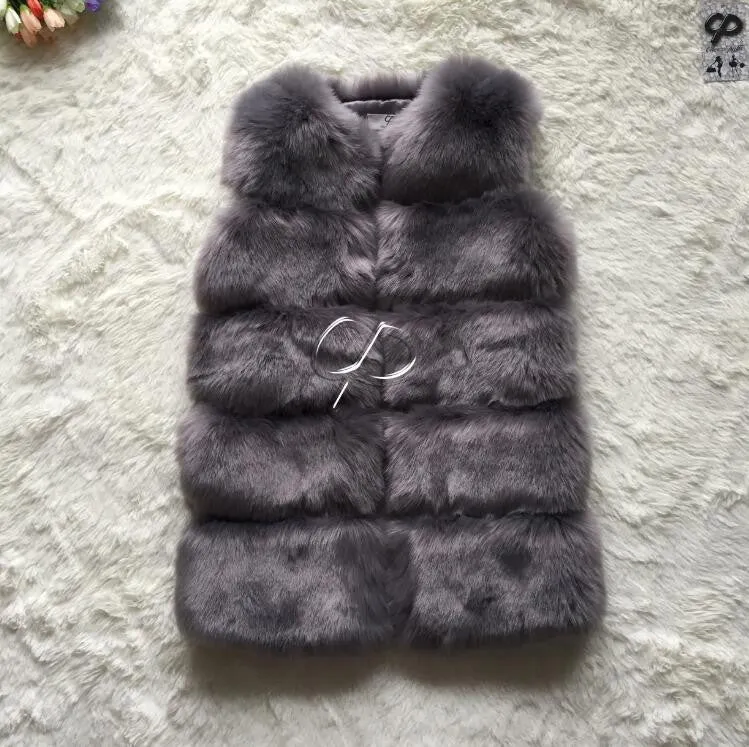 Fashion Winter Women Fur Vest Faux Fox Fur Vests Woman Fake Fur Coat Jacket Female Ladies Fur Coats Size S-XXXL