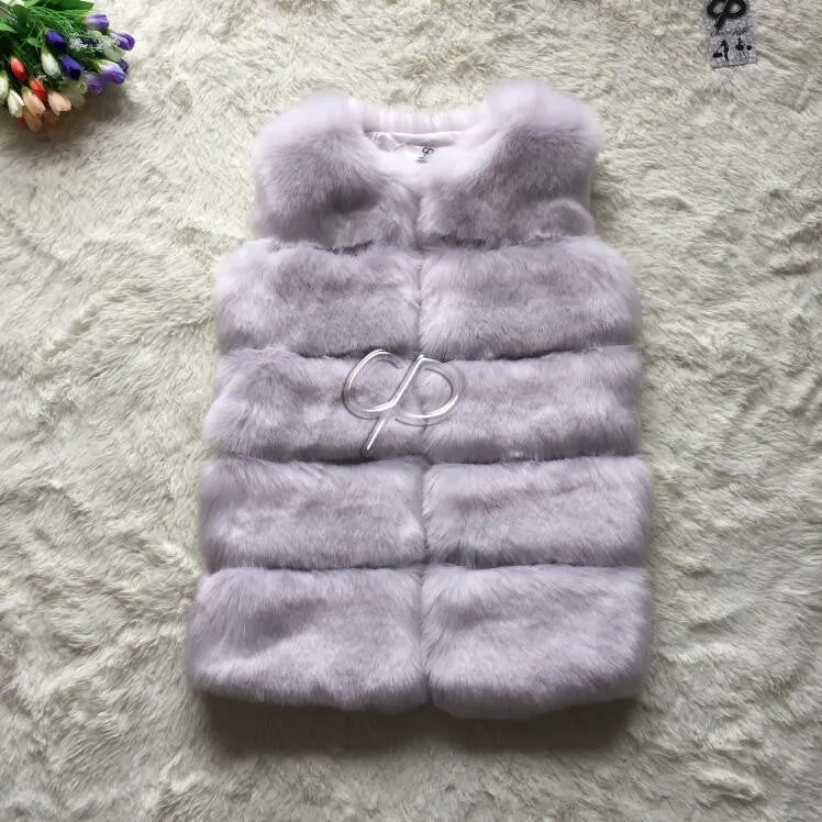 Fashion Winter Women Fur Vest Faux Fox Fur Vests Woman Fake Fur Coat Jacket Female Ladies Fur Coats Size S-XXXL