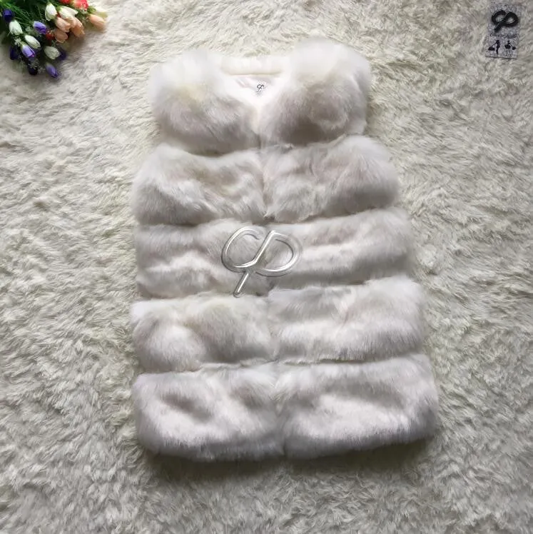 Fashion Winter Women Fur Vest Faux Fox Fur Vests Woman Fake Fur Coat Jacket Female Ladies Fur Coats Size S-XXXL