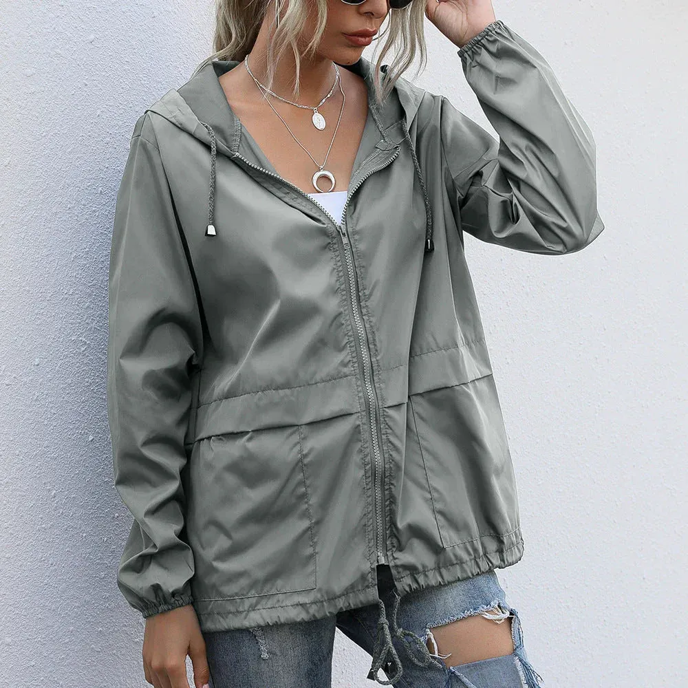 Fila - casual solid hooded collar jackets