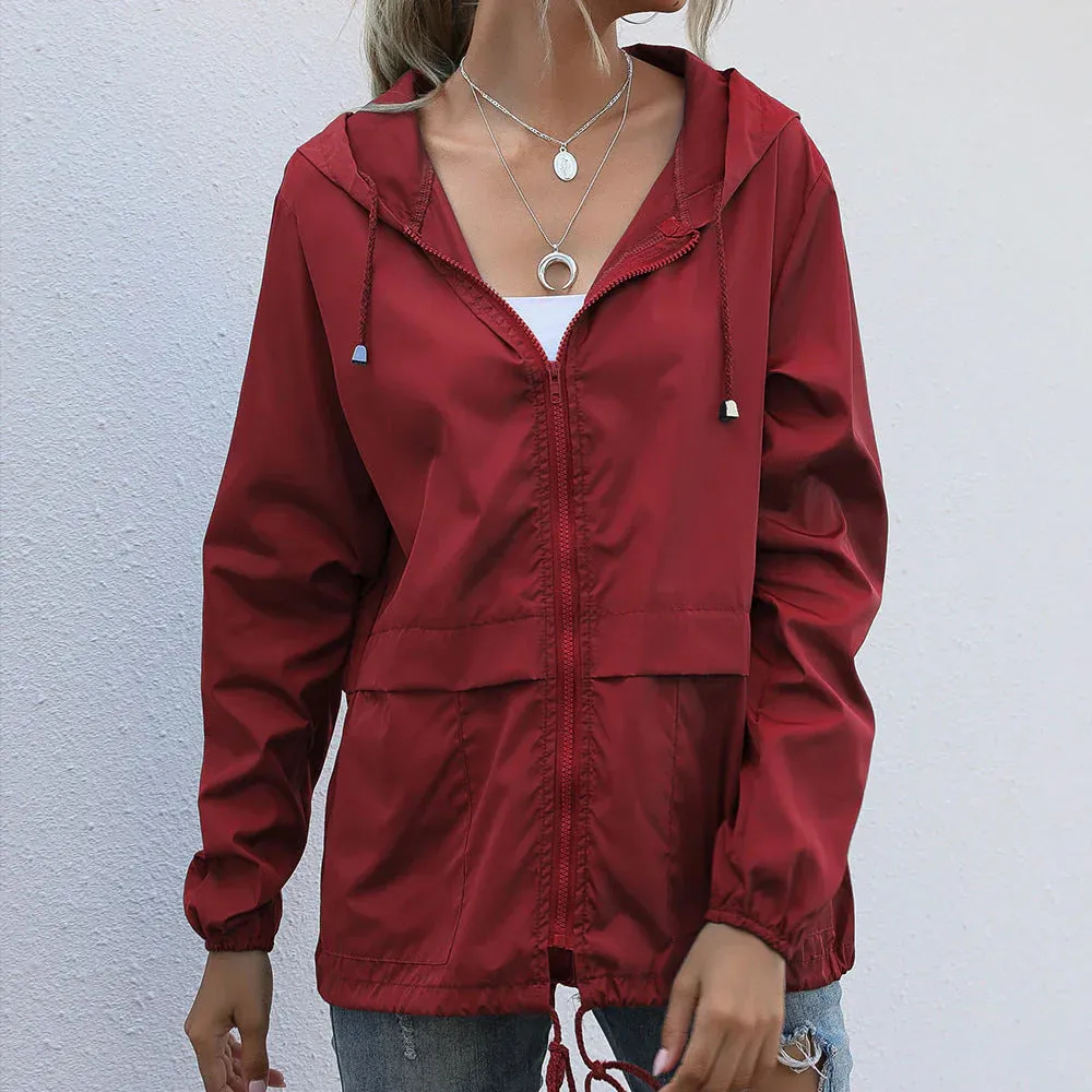 Fila - casual solid hooded collar jackets