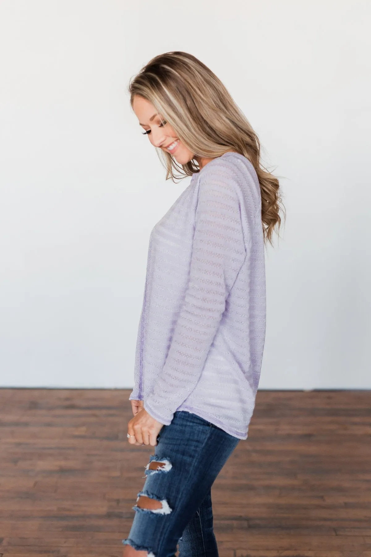Find Me By The Flowers Knit Sweater- Lilac