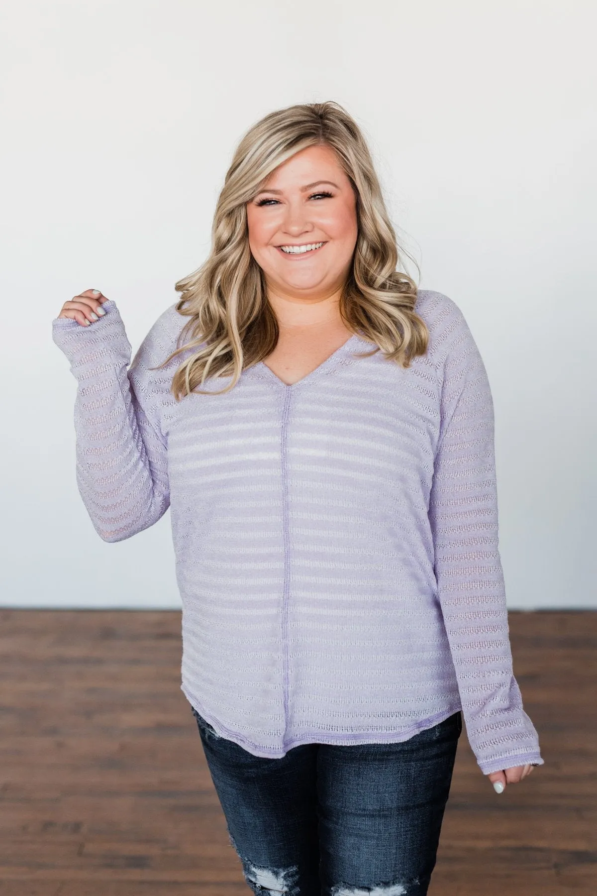 Find Me By The Flowers Knit Sweater- Lilac