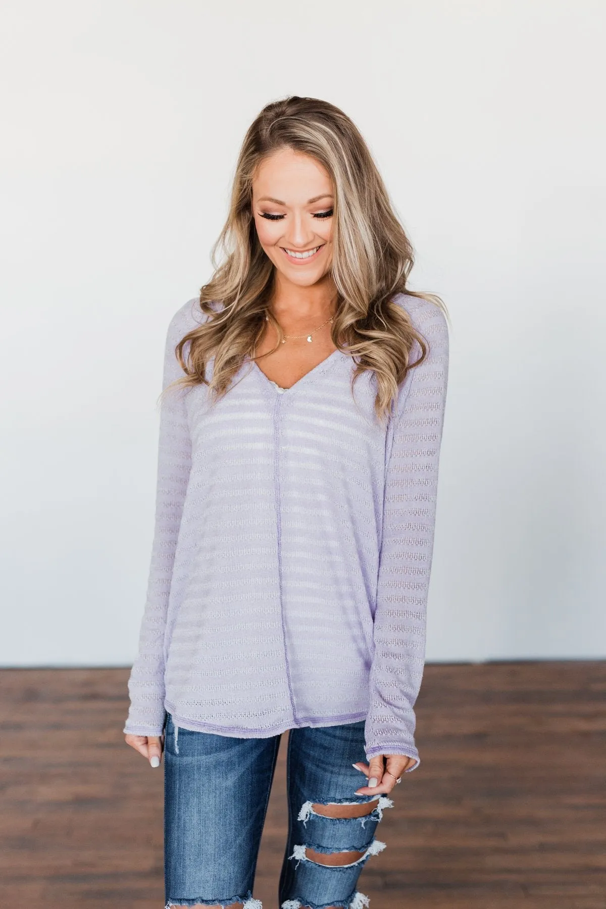 Find Me By The Flowers Knit Sweater- Lilac