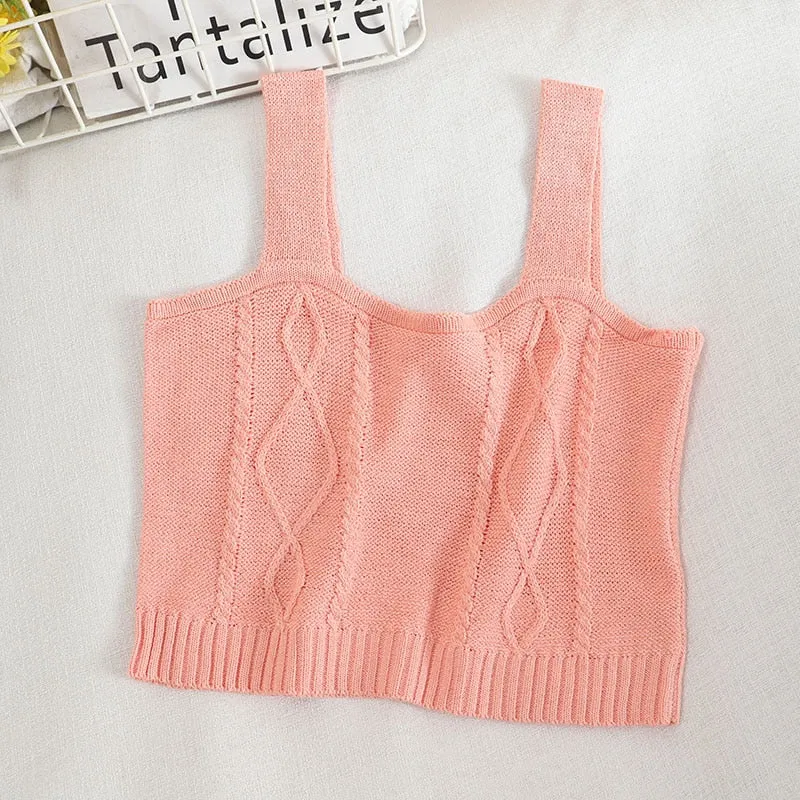 Floral Embroidered Knit Vest for Women