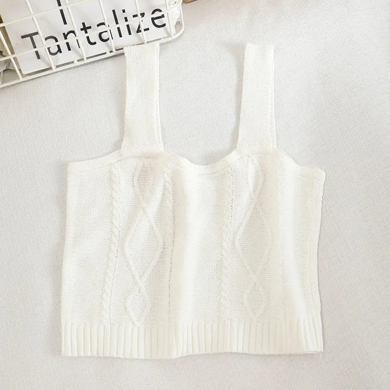 Floral Embroidered Knit Vest for Women