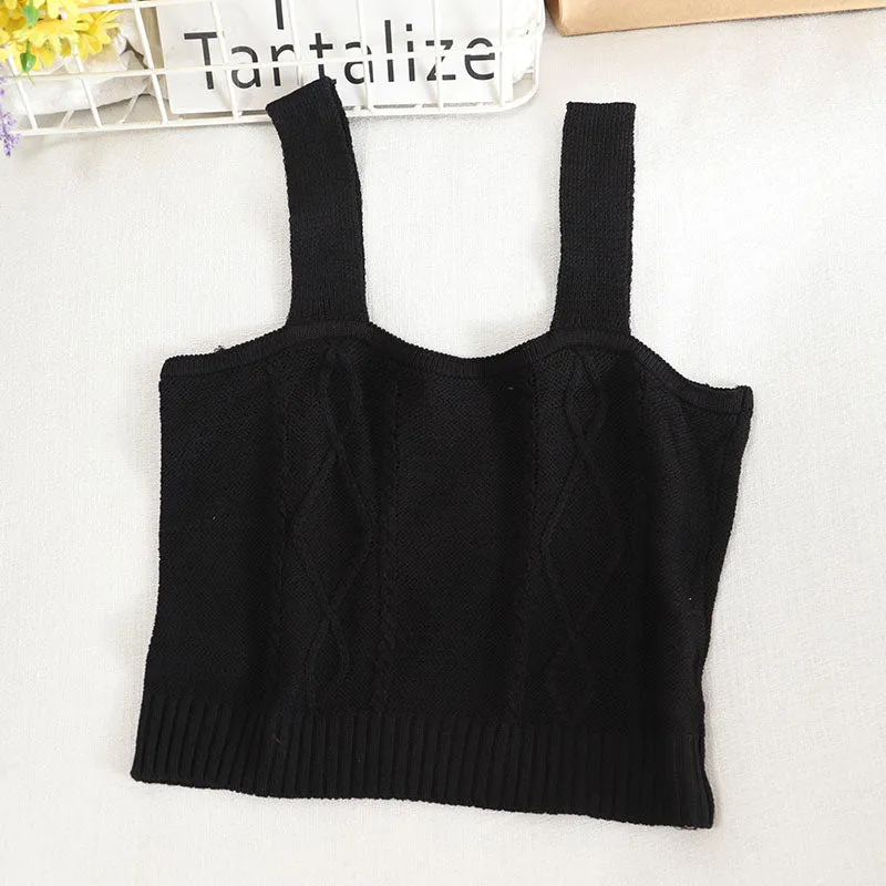 Floral Embroidered Knit Vest for Women