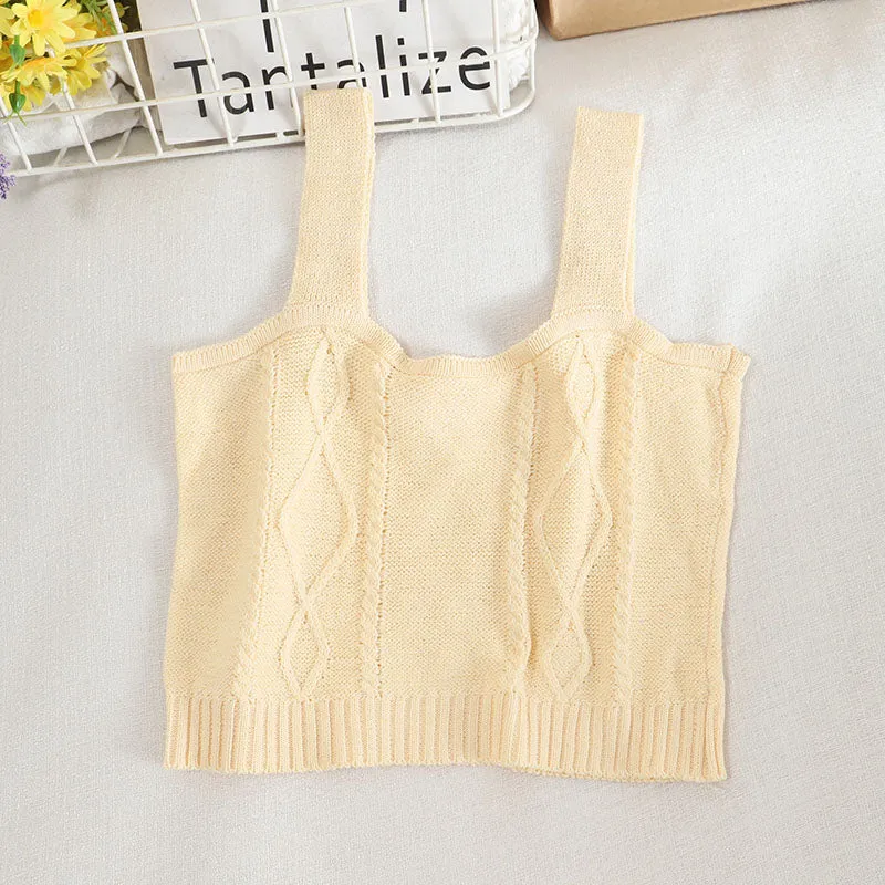 Floral Embroidered Knit Vest for Women