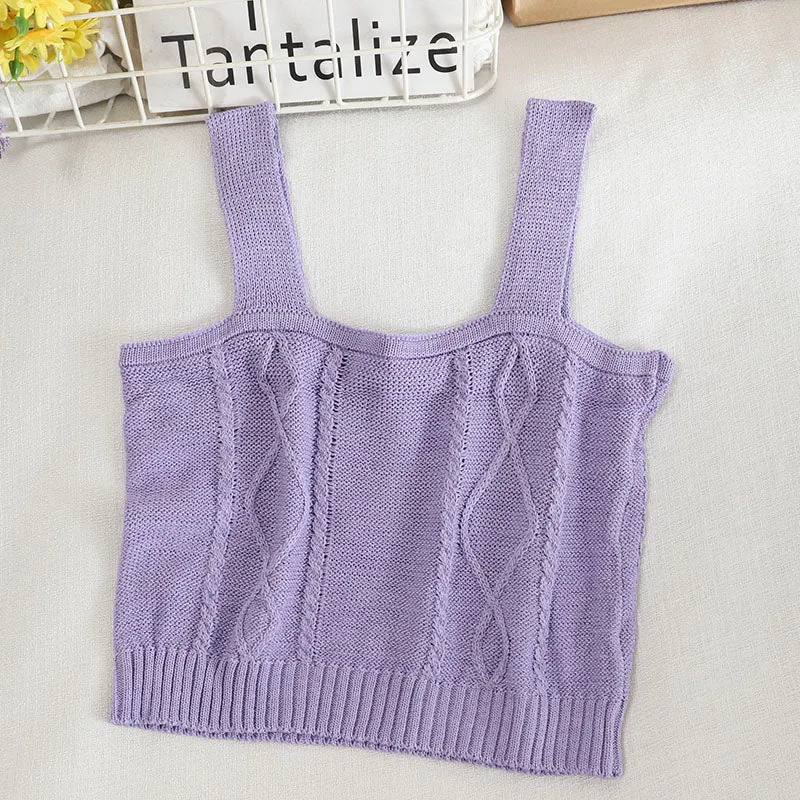 Floral Embroidered Knit Vest for Women
