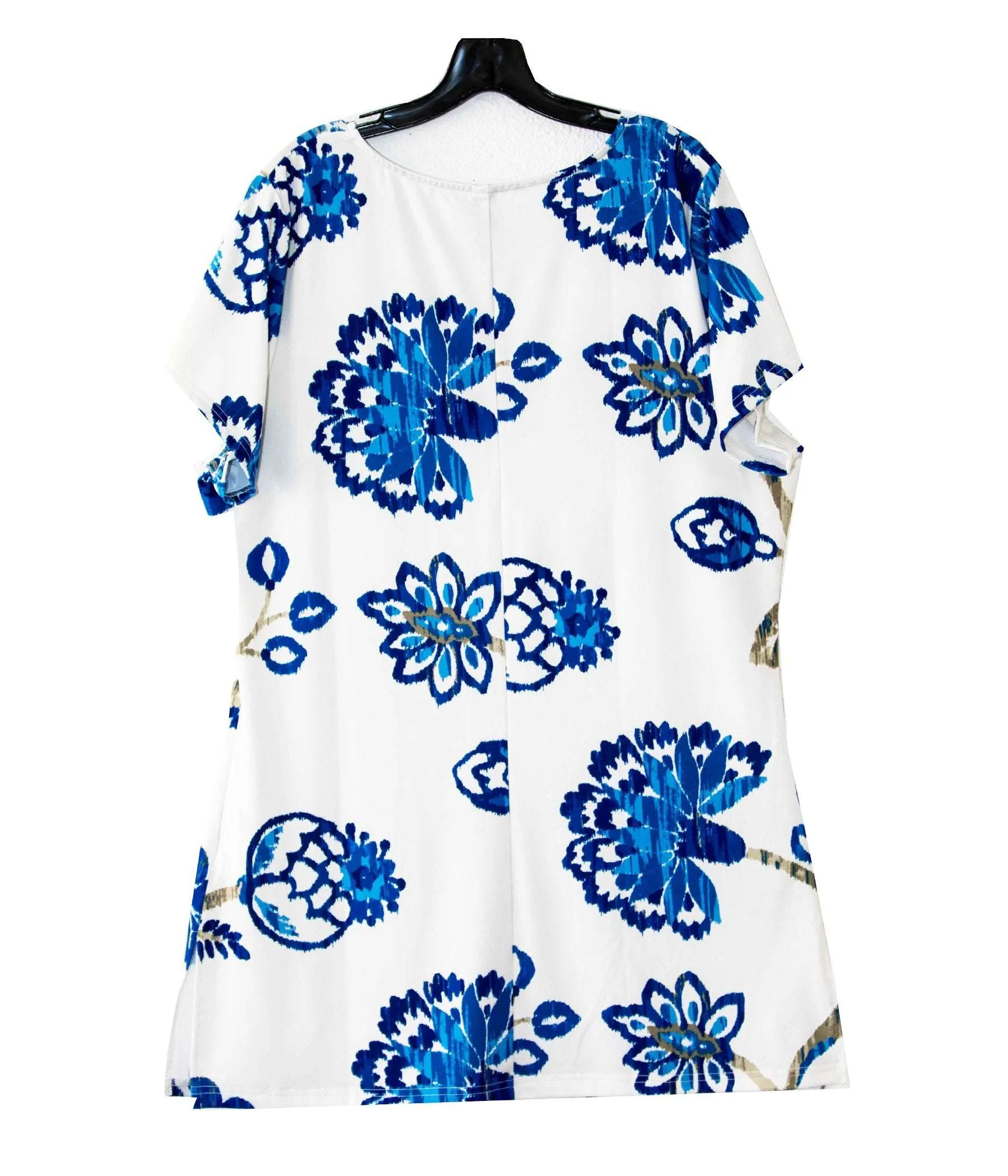 Floral Print Tops Blouse Round Neck Short Sleeve T-Shirt