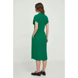 FLUID PLEATED SS MIDI POLO DRESS