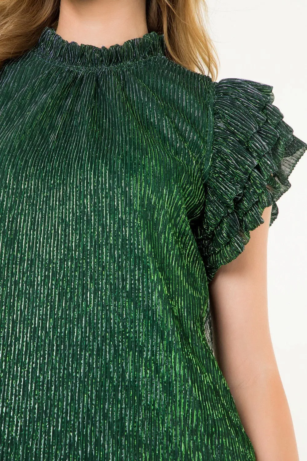 FLUTTER METALLIC TOP