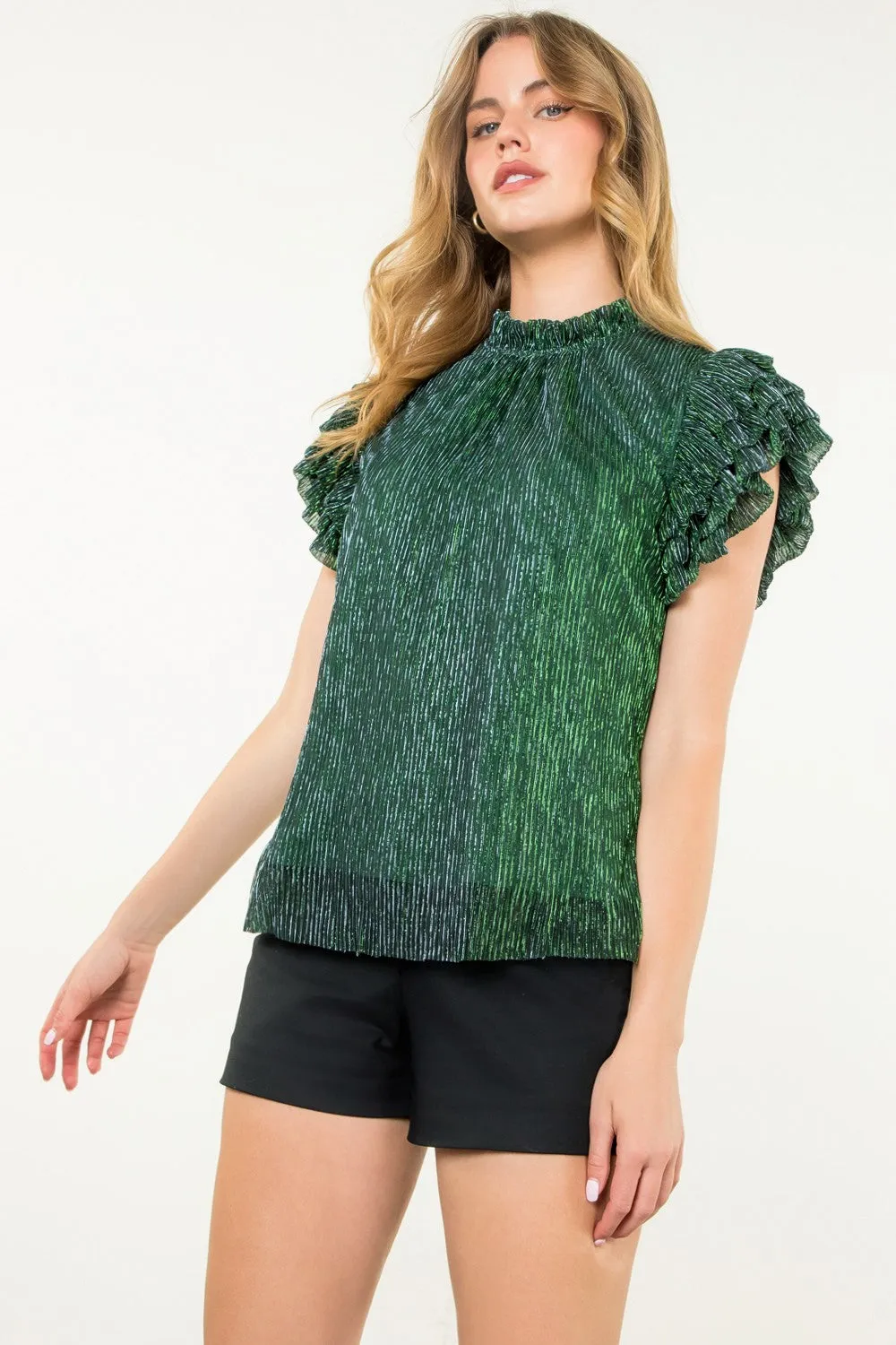 FLUTTER METALLIC TOP