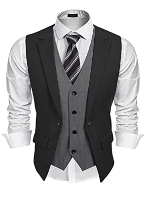 Formal Layered Dress Vest for Men