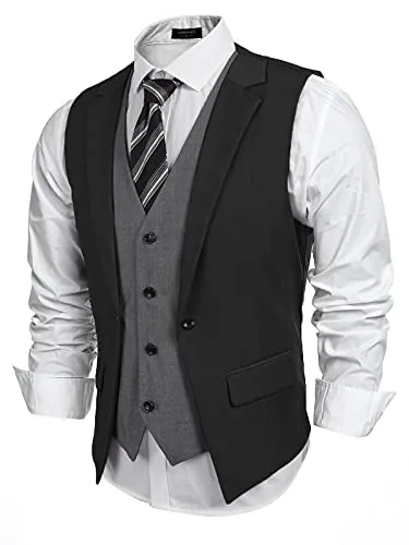 Formal Layered Dress Vest for Men