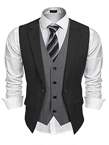 Formal Layered Dress Vest for Men