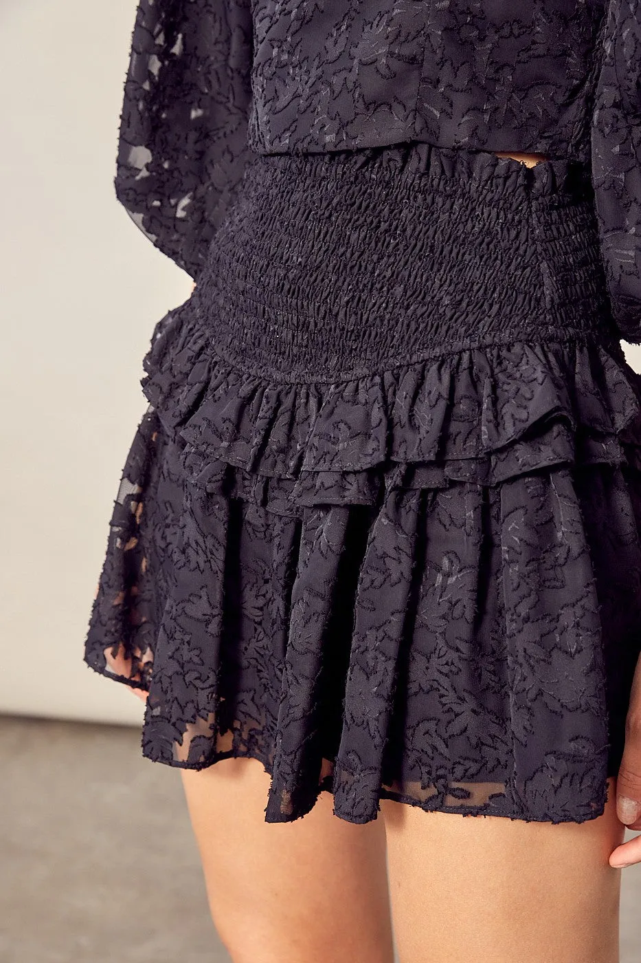 FSS19941-STK Smocked Waist Ruffle Detail Skort 6PK UNIT PRICE: $10