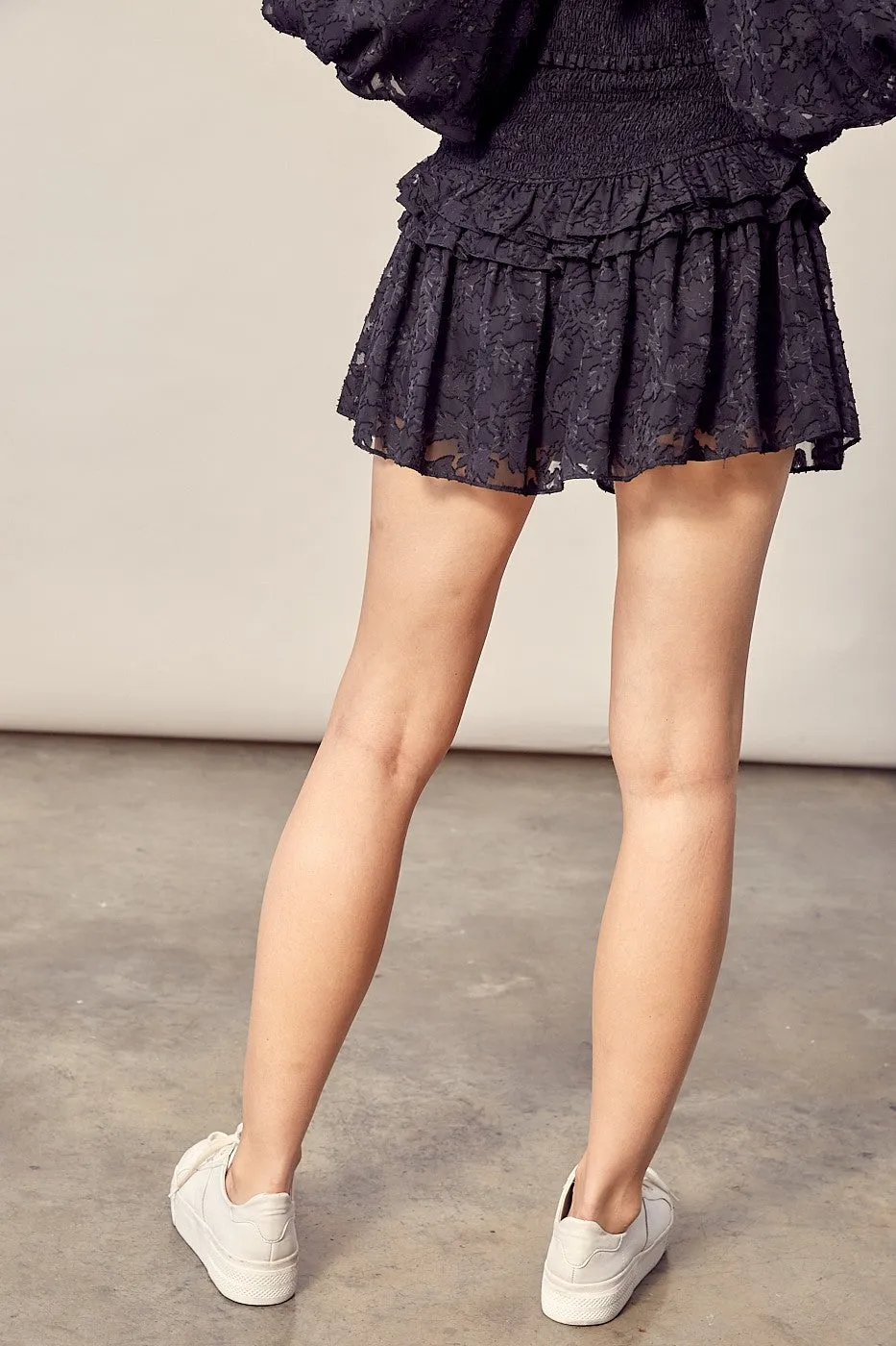 FSS19941-STK Smocked Waist Ruffle Detail Skort 6PK UNIT PRICE: $10
