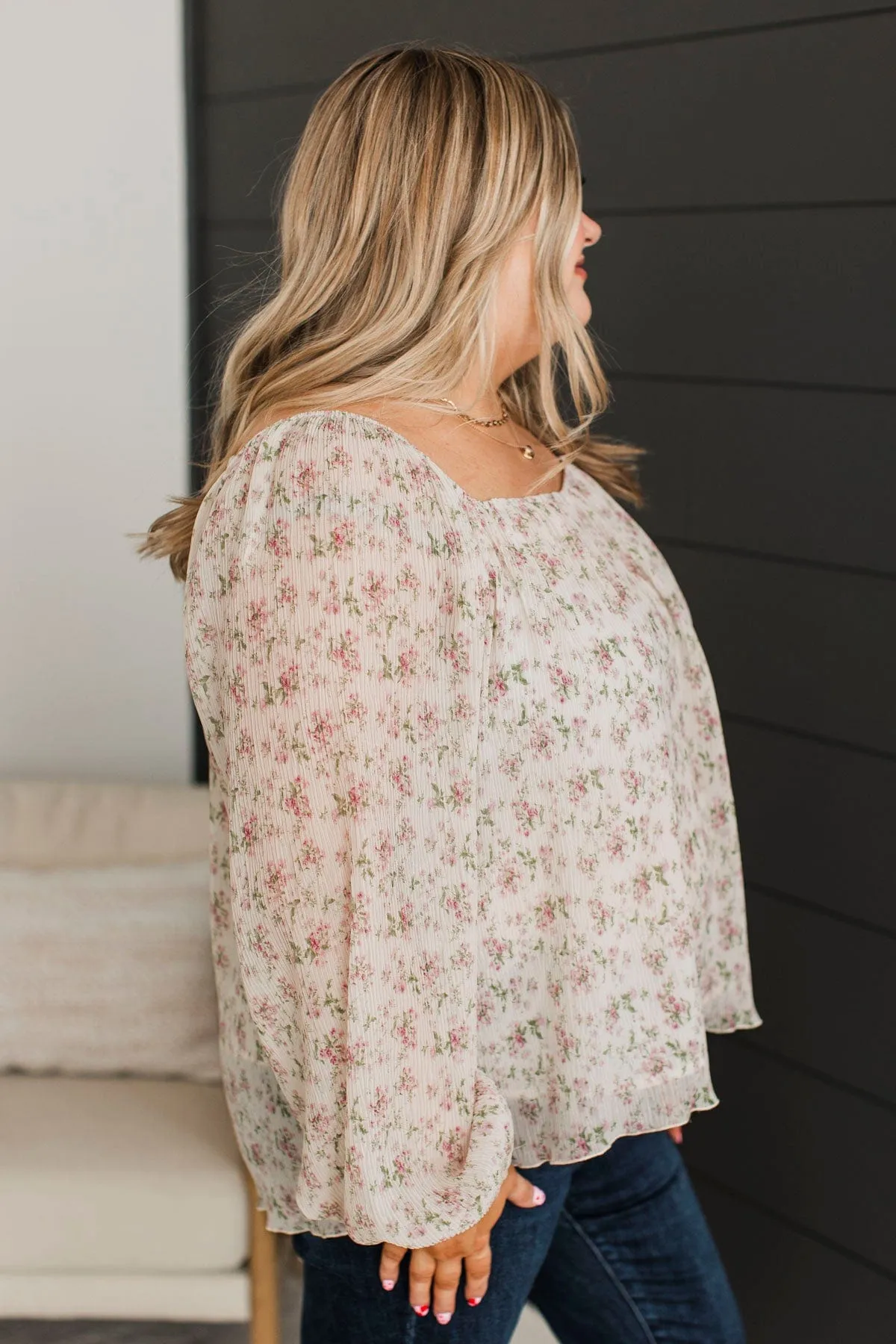 Fulfill Your Destiny Floral Blouse- Cream