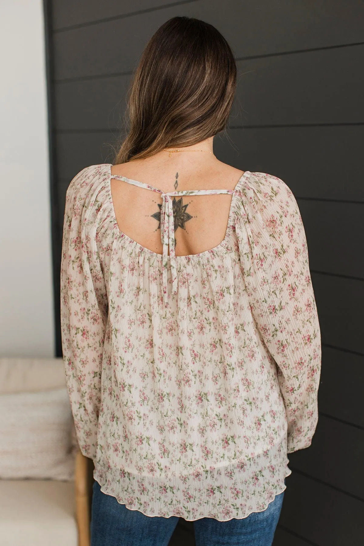 Fulfill Your Destiny Floral Blouse- Cream