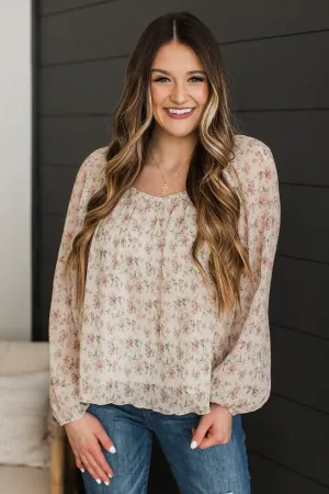 Fulfill Your Destiny Floral Blouse- Cream