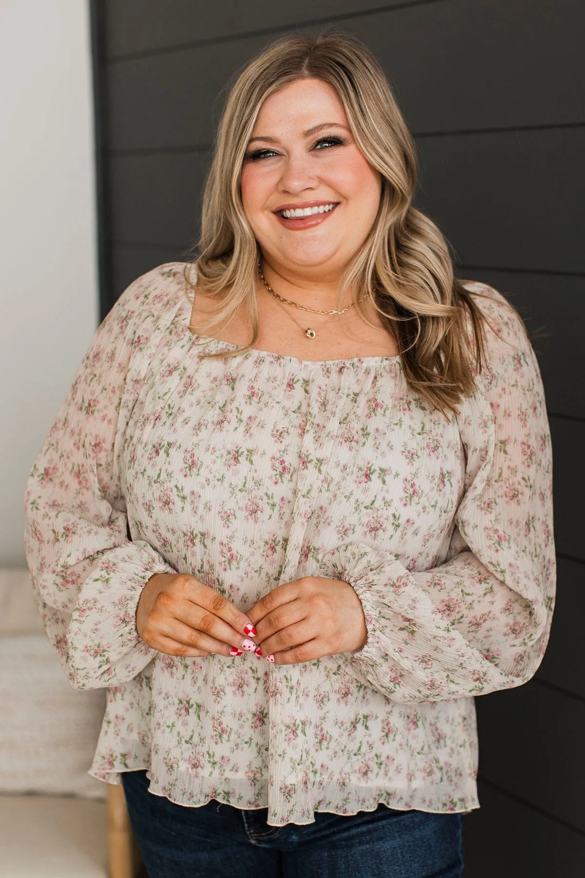 Fulfill Your Destiny Floral Blouse- Cream