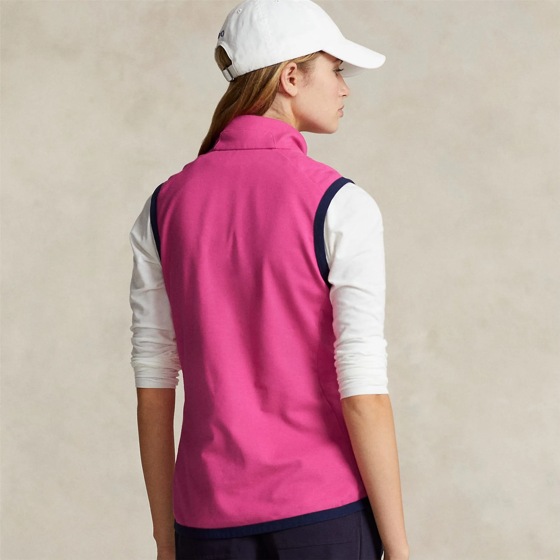 Full Zip Vest Bright Pink/Refined Navy