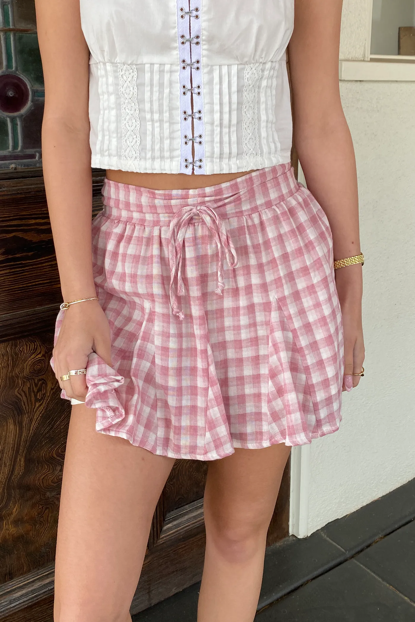 Gingham Skort